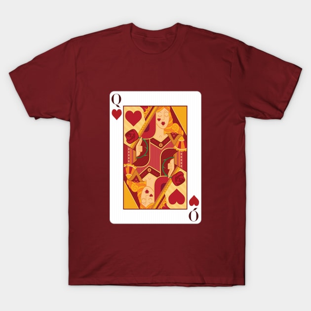 Queen of Hearts Playing Card T-Shirt by Woah_Jonny